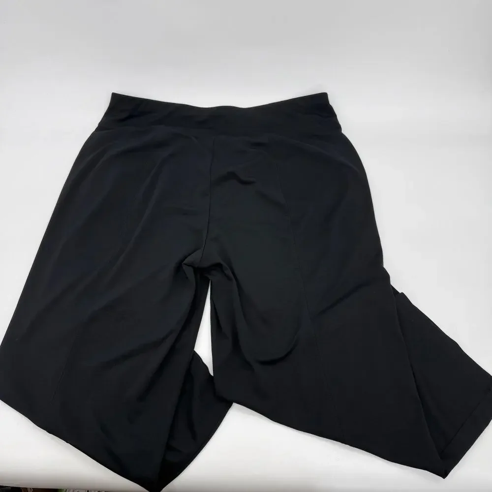 ATHLETA Cropped Straight Leg Black Casual Pant Size XL Pockets Pull On Relaxed - Picture 2 of 10